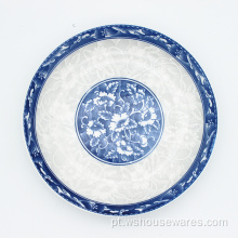 Tabela de mesa azul e branco